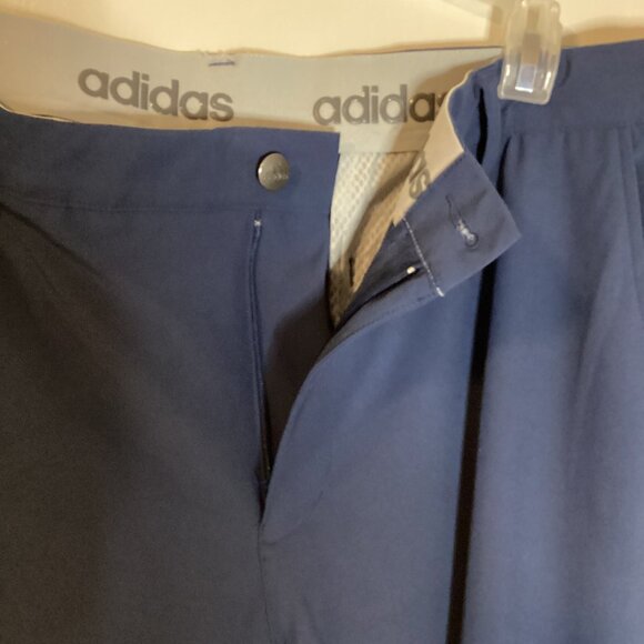 Adidas Classic Fit Men's Golf Pants Flat Front Golfing Stretchy Navy Blue 36 x34 - Picture 3 of 11